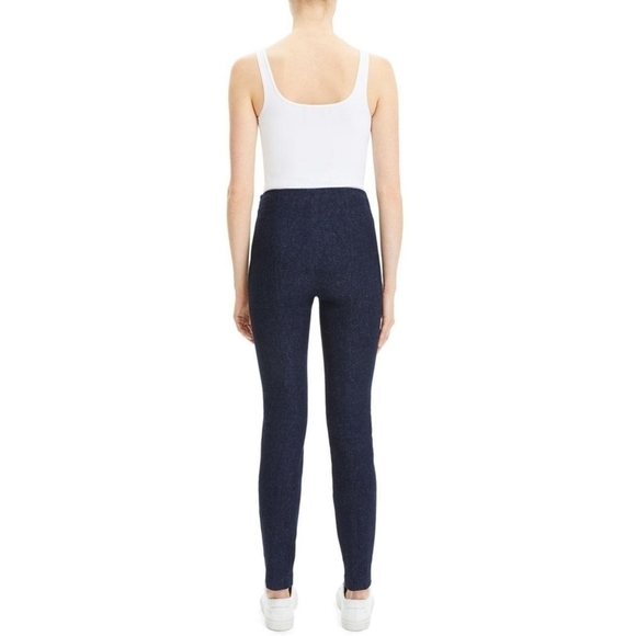 Theory High-Rise Nep Denim dark Wash Skinny Leggings Size 12 - Picture 2 of 10